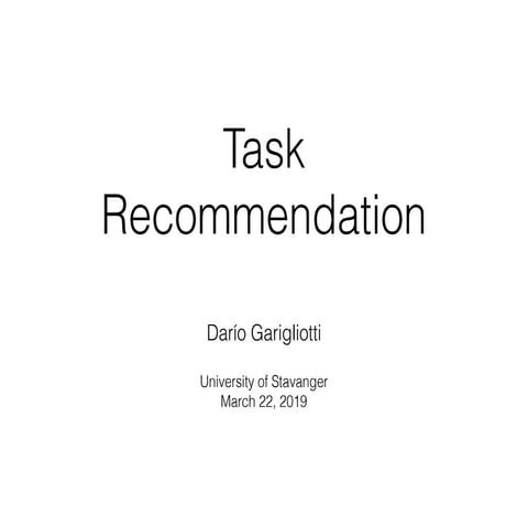 Task Recommendation