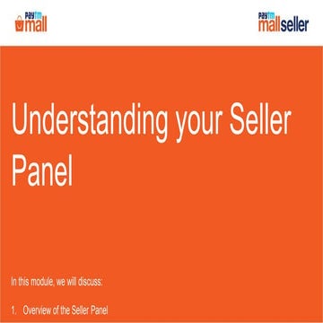 Understand your seller panel - Wholesale