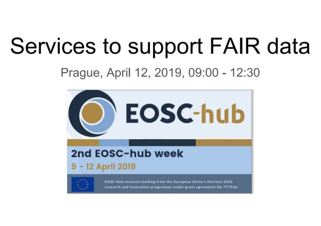 Services to support FAIR data - Introduction