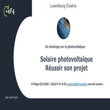 LUXEMBOURG CREATIVE 2019 : le photovoltaïque (2)