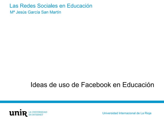 Ideas de uso de Facebook en Educación