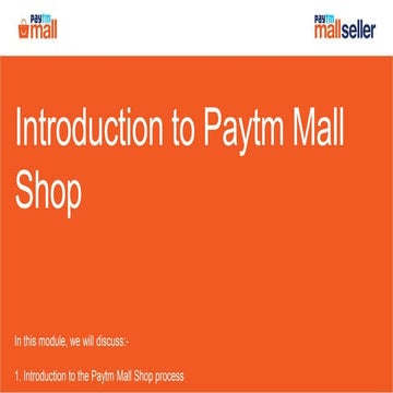 Paytm mall shop overview