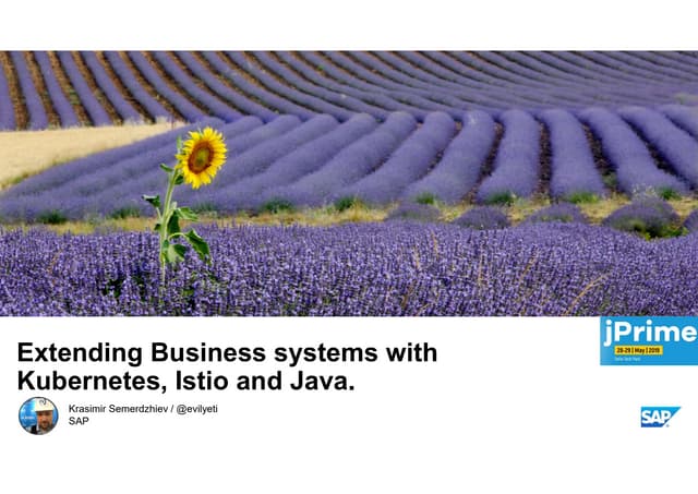 Kyma: Extending Business systems with Kubernetes, Istio and <fill the blank>.