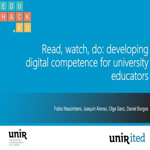 Read, watch, do: developing digital competence for university educators