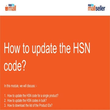 How to update HSN code | PDF
