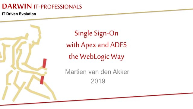 SSO With APEX and ADFS the weblogic way