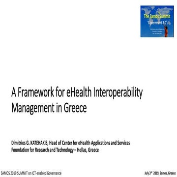 A Framework for eHealth Interoperability Management in Greece