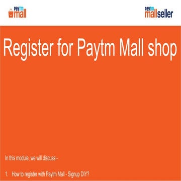 Register with Paytm Mall Shop