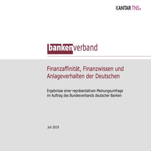 Finanzaffinität, Finanzwissen und Anlageverhalten der Deutschen