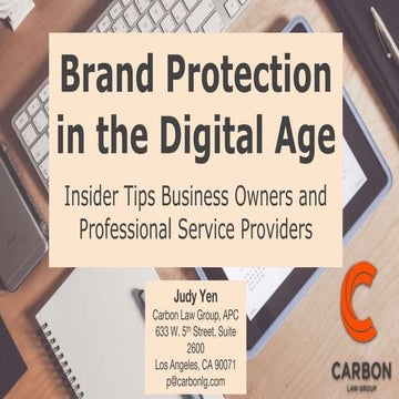 Image showcasing Trademark Law - Brand protection in the digital age | PPTX