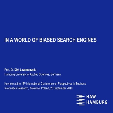 In a World of Biased Search Engines