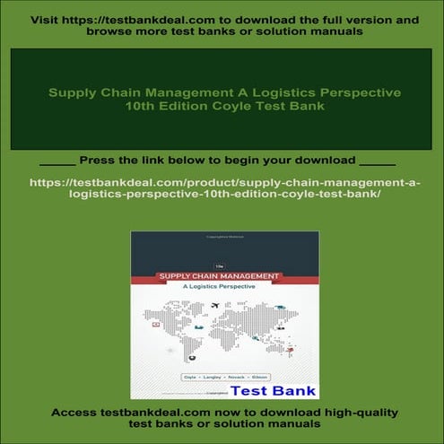 Supply Chain Management A Logistics Perspective 10th Edition Coyle Test Bank