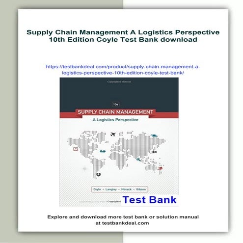Supply Chain Management A Logistics Perspective 10th Edition Coyle Test Bank