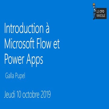 Introduction à Power Apps et Microsoft Flow