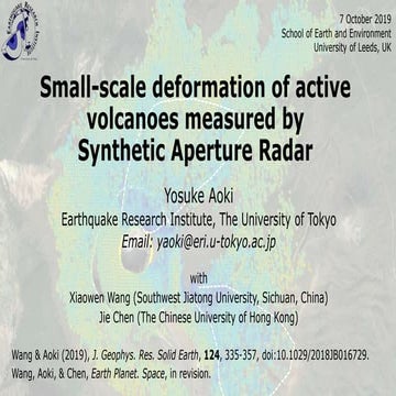 2019-10-07 Small-scale deformation of active volcanoes measured by Synthetic ...