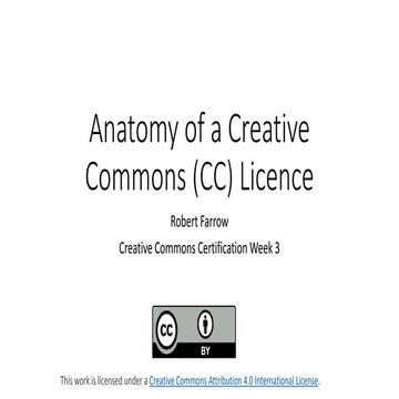 Anatomy of a Creative Commons (CC) Licence 