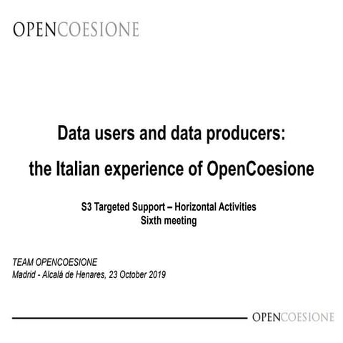 Data users and data producers:  the Italian experience of OpenCoesione