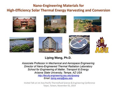 20191101 Wang Invited Talk at APTSE (Thermal Energy Harvesting and Conversion)