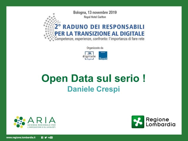2019 11 13 Secondo raduno RTD - Open Data  sul serio