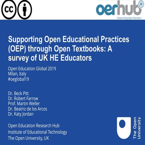 Supporting Open Educational Practices (OEP) through Open Textbooks: A survey ...