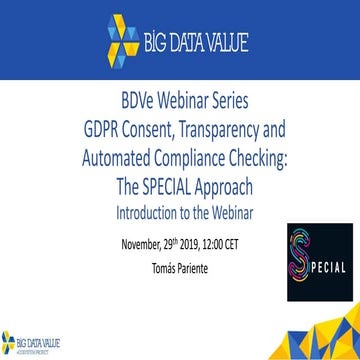 BDV Webinar Series - Tomás - GDPR Consent, Transparency and Automated Complia...