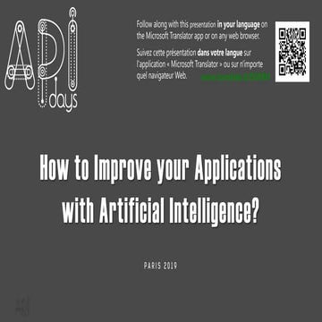 How to improve your Applications with Artificial Intelligence | PPT
