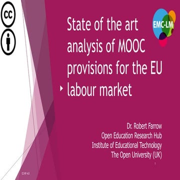 State of the art analysis of MOOC provisions for the EU labour market