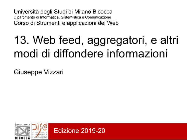 13 - Web feed e aggregatori