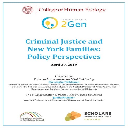 Criminal Justice and New York Families: 2Gen Scholars Briefs