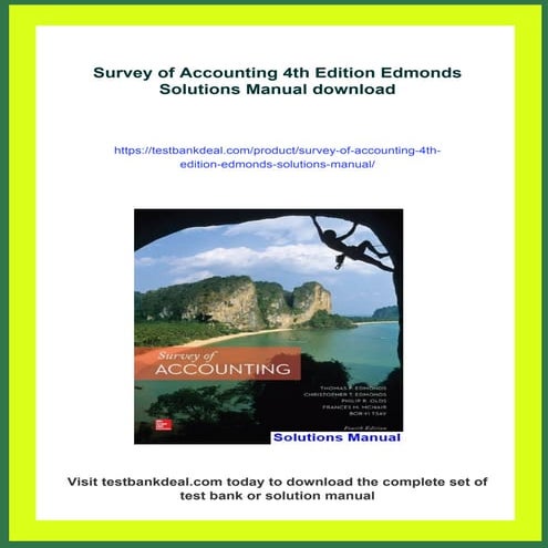 Survey of Accounting 4th Edition Edmonds Solutions Manual | PDF