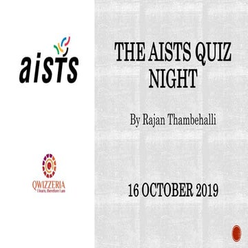 The 2019 AISTS Sports Quiz Night