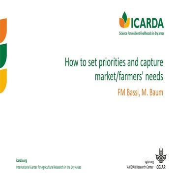 How to set priorities and capture market/farmers' needs