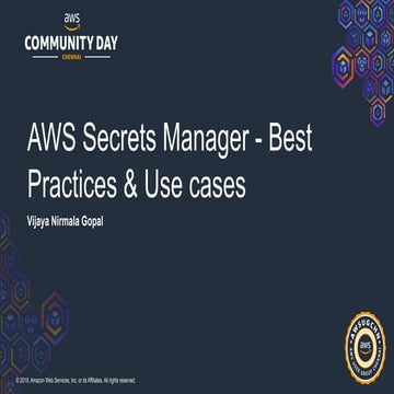 AWS Atlanta meetup Secrets Manager | PPTX