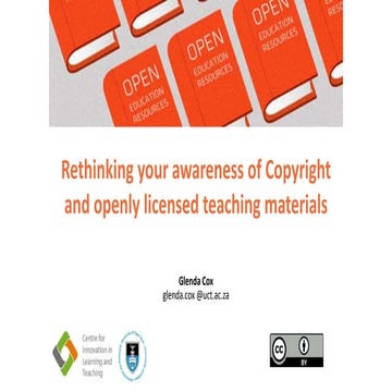 2019 Understanding Copyright and Creative Commons and slides on Finding OER