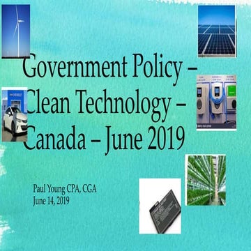 2019 Election| Clean Technology and Climate| Canada| June 2019
