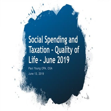 2019 Election| Social Programs and Taxation | Canada | June 2019
