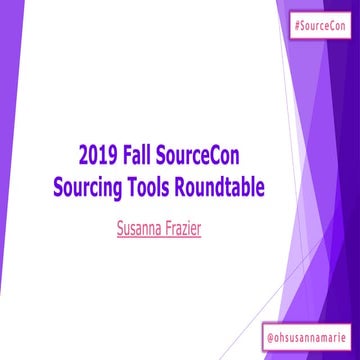2019 Fall SourceCon Sourcing Tools Roundtable