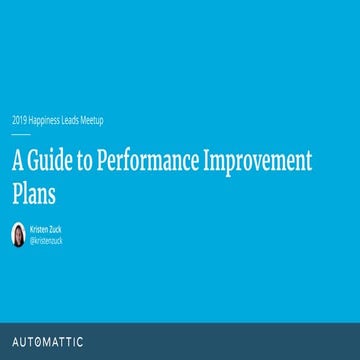A Guide to Performance Improvement Plans