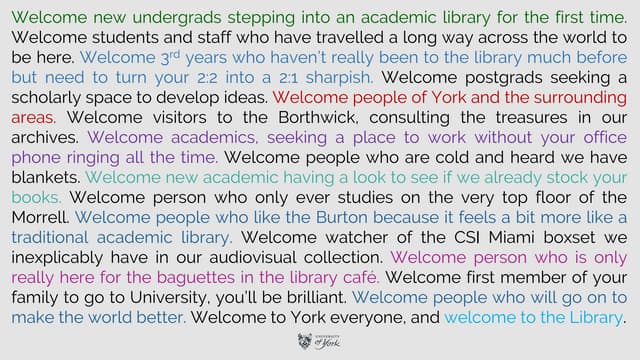 #UoYTips: Welcome to the Library