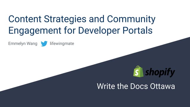 Content Strategy and Developer Engagement for DevPortals