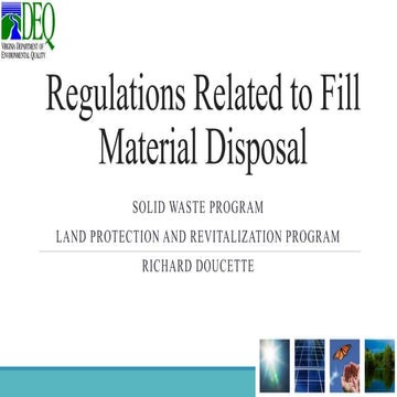 Regulations Related to Fill Material Disposal | PPTX