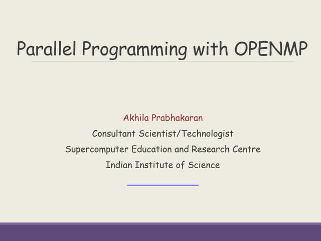Introduction to OpenMP