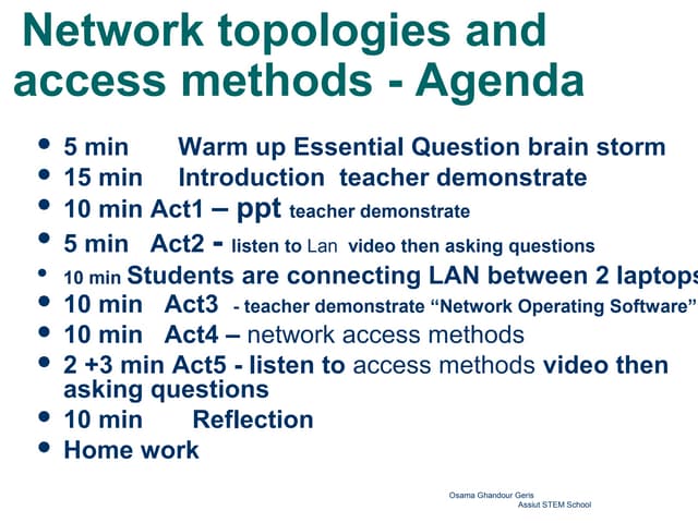  network topologies and access methods 