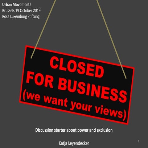 Discussion starter about power and exclusion