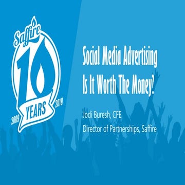 2019 RMAF - Social Media Advertising - Is it Worth the Money