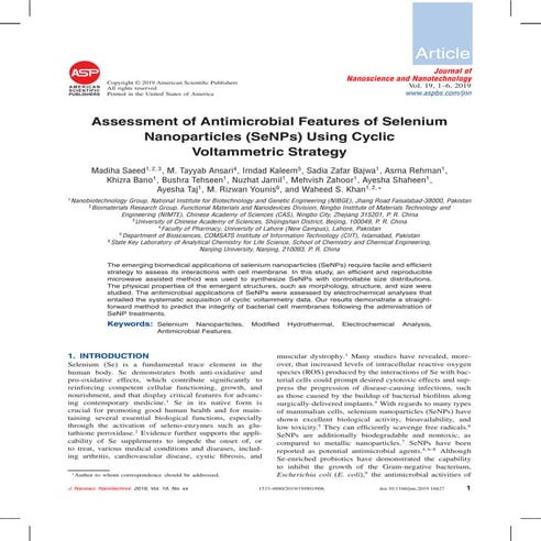 Antifungal and Molecular aspect of Selenium Nanoparticles | PPTX