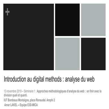 Approches méthodologique d’analyse du web :  en finir avec la division quali et quanti.  