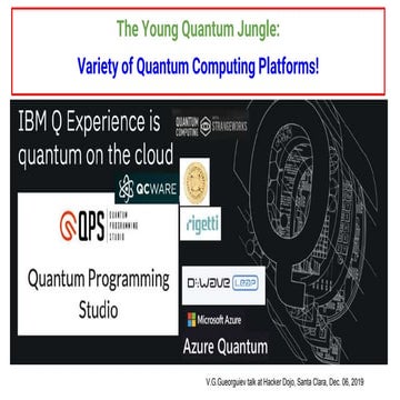 Few Quantum Computing Platforms - 2019! | PPT