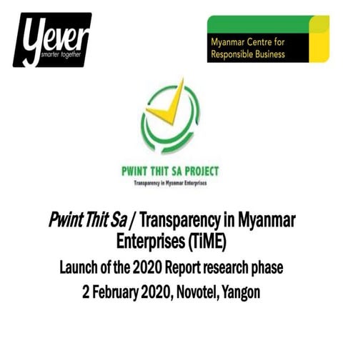 Launch of the 2020 Pwint Thit Sa Report research phase
