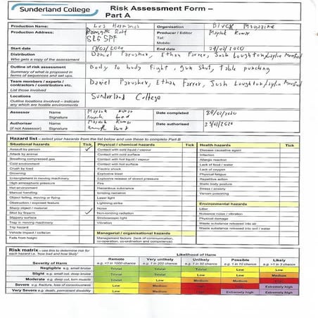 Los Hermanos-Risk assessment form
